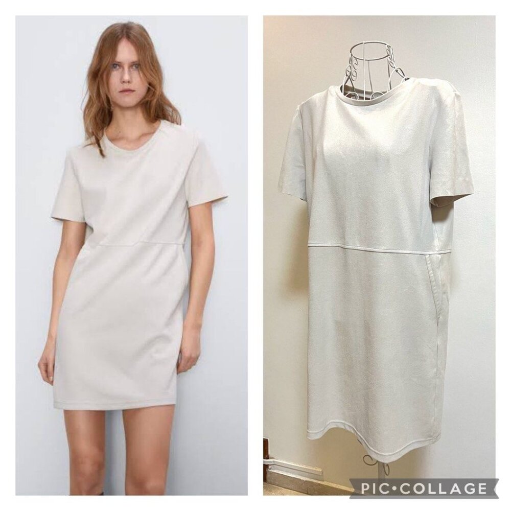 Zara faux suede dress with pockets